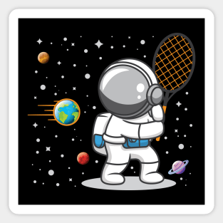 Astronaut playing tennis Sticker